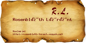 Rosenblüth Lóránt névjegykártya